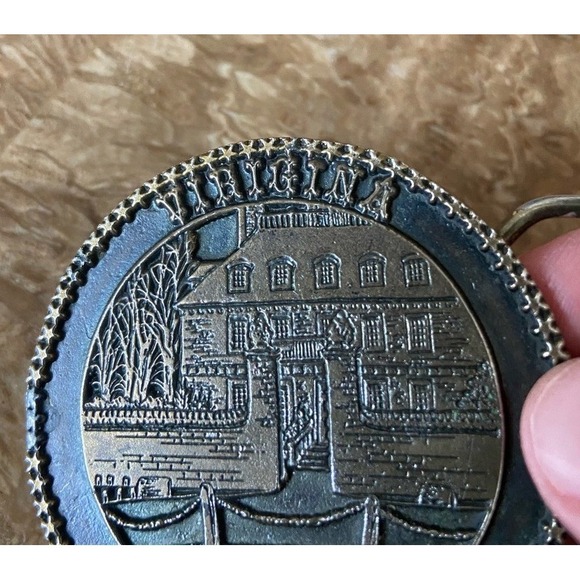 Vintage Belt Buckle 70s Virginia Made USA - Picture 2 of 12